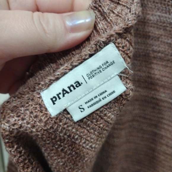 Prana Women's Cloud Blush Deep V Back Coronet Sweater S-Casual Travel Slouchy - Picture 4 of 7